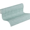 Papel pintado liso efecto paredes verde turquesa - As Creation New Walls 374233