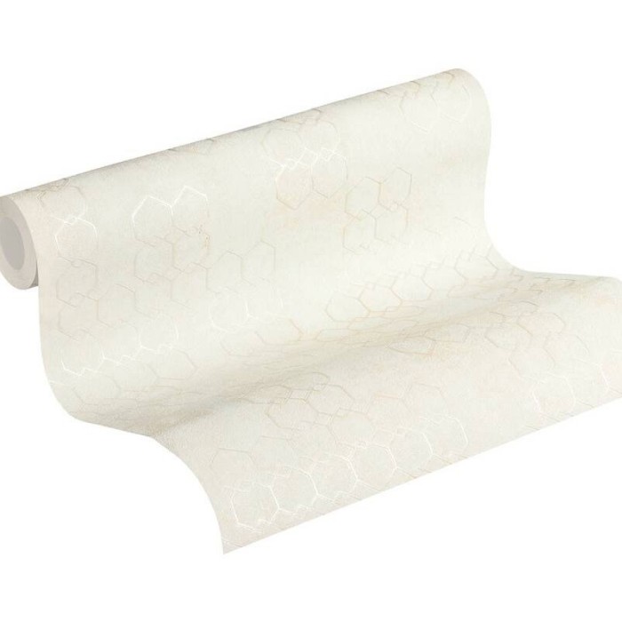 Papel pintado moderno gráficos metalizados blanco - As Creation New Walls 374241