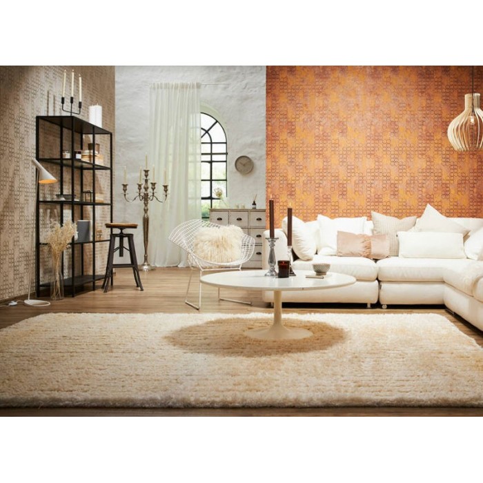 Papel pintado moderno gráficos metalizados blanco y dorado - As Creation New Walls 374242