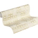 As Creation|Papel pintado moderno gráficos metalizados blanco y dorado|Papel Pintado