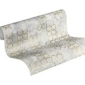 As Creation|Modern metallic graphics wallpaper grey and gold|Wallpaper