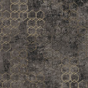Papeldecor|Wallpaper modern large grey and gold leaves|Wallpaper