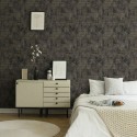 As Creation|Modern metallic graphics wallpaper black and gold|Wallpaper