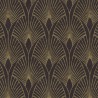 Papel pintado moderno art decó metalizado negro dorado - As Creation New Walls 374273