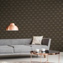 As Creation|Papier peint art déco moderne métallisé noir doré|Art Déco
