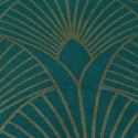 As Creation|Papel pintado moderno art decó metalizado verde dorado|Art Deco