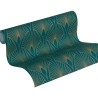 As Creation|Papel pintado moderno art decó metalizado verde dorado|Art Deco