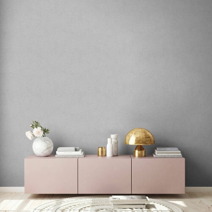 As Creation|Unifarbene Tapete gesprenkelt pastellgrau|Tapeten