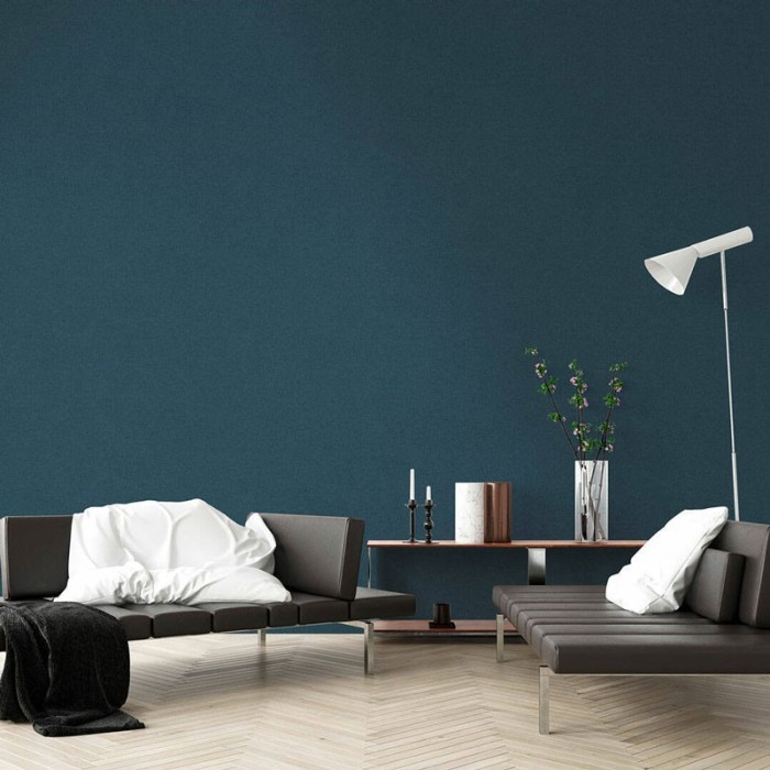 As Creation|Plain wallpaper petrol blue speckled|Wallpaper