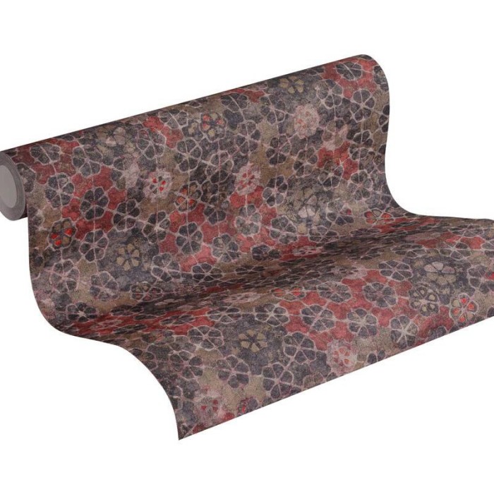 Papeldecor|Tapete rotes Fliesenmosaik|Tapeten