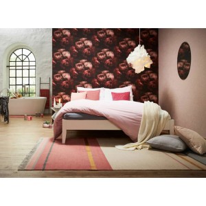 Elitis|Florale Tapete in Beige- und Brauntönen auf hellem Hintergrund|Blumen 2