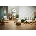 Papeldecor|Wallpaper wild jungle flowers in cream white green|Wallpaper