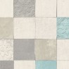 Papeldecor|Papier Peint carrelage hydraulique blanc, gris, turquoise|Papier Peint