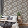 Papeldecor|Papier Peint carreaux type carrelage gris et marron|Papier Peint