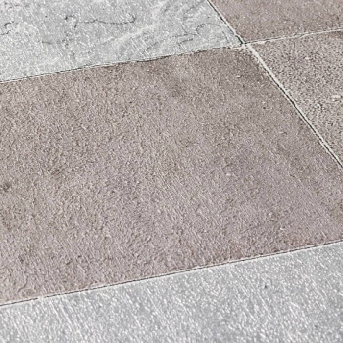 Papeldecor|Papier Peint carreaux type carrelage gris et marron|Papier Peint