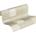 Papeldecor|Wallpaper hydraulic tile in white and beige|Wallpaper