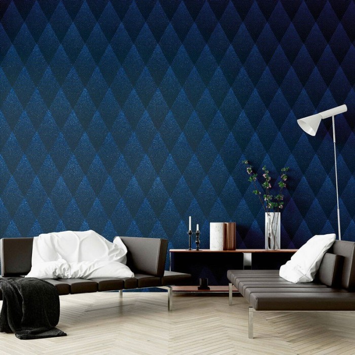 Papeldecor|Modern 3D blue diamond wallpaper|Wallpaper