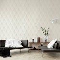 Papeldecor|Papier Peint moderne losanges 3D argenté|Papier Peint