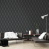 Papeldecor|Papel pintado moderno rombos 3D negro brillo|Papel Pintado