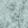 Papeldecor|Tapete modernes grünes Blumenmuster, blühende Bäume|Tapeten