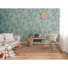 Papeldecor|Papel pintado floral moderno verde, árboles en flor|Papel Pintado