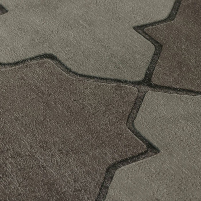 Papeldecor|Papier Peint carrelage marocain gris|Papier Peint