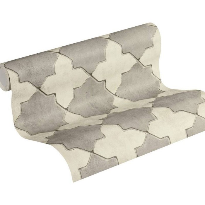 Papeldecor|Wallpaper Moroccan tile in cream gray|Wallpaper