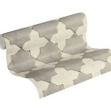 Papeldecor|Papier Peint carrelage marocain gris crème|Papier Peint