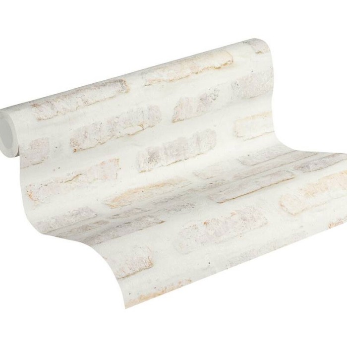 Papeldecor|Wallpaper rustic white brick|Brick Imitation