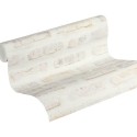 Papeldecor|Papel pintado ladrillo blanco rústico|Imitacion Ladrillo