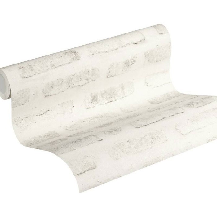 Papeldecor|Papel pintado ladrillo blanco relieve|Imitacion Ladrillo