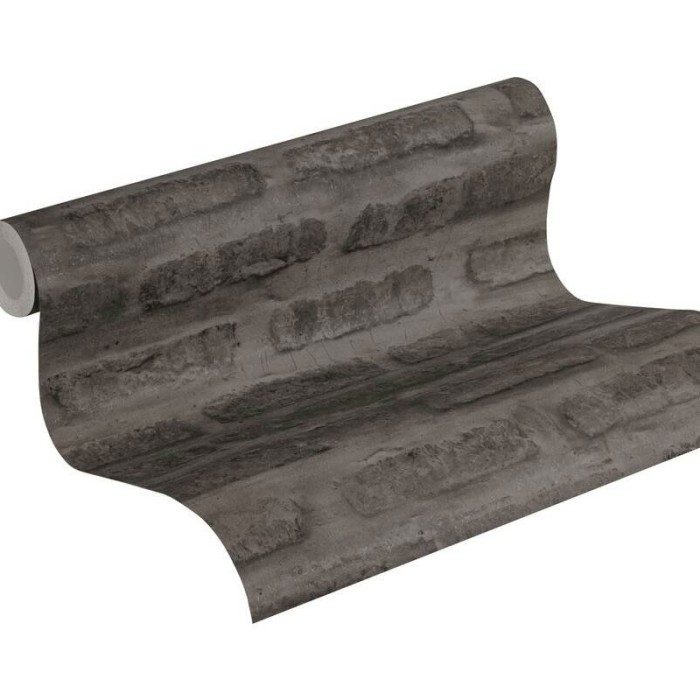 Papeldecor|Wallpaper black brick embossed|Brick Imitation