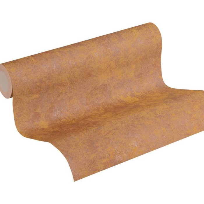 Papeldecor|Tapete mit gold-orange glänzender Wandoptik|Tapeten