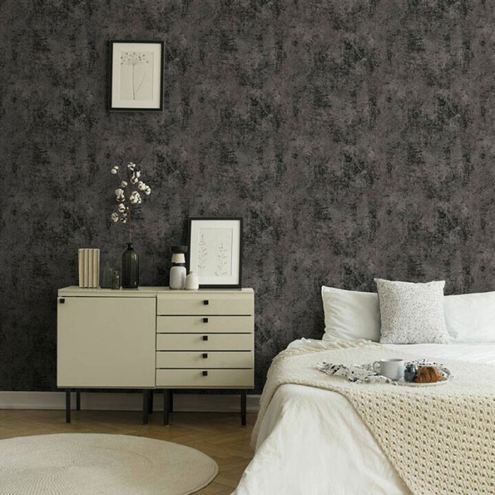 Papeldecor|Tapete Effekt schwarze Glanzwand|Tapeten