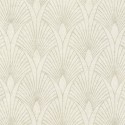 Papeldecor|Papel pintado Art Deco moderno blanco plateado metalizado|Papel Pintado