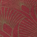 Papeldecor|Papel pintado Art Deco moderno rojo y dorado metalizado|Papel Pintado