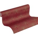 Papeldecor|Papel pintado Art Deco moderno rojo y dorado metalizado|Papel Pintado