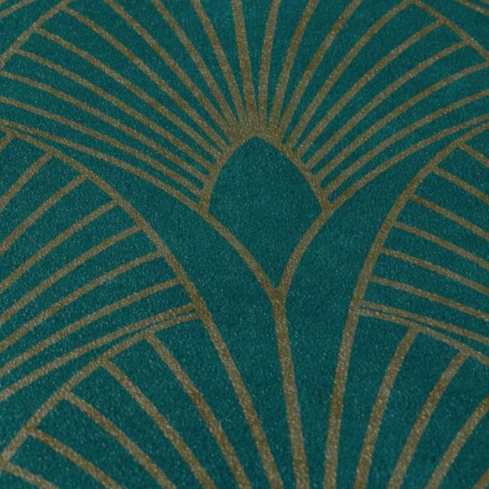 Papel pintado Art Deco moderno verde dorado metalizado -  219-2265