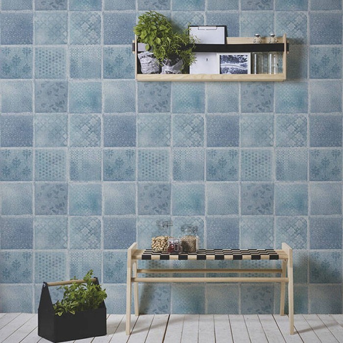 As Creation|Papel pintado azulejos piedra tipo mosaico gris beige|Papel Pintado