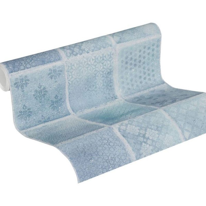 Papeldecor|Papier Peint carreaux tons gris beige|Papier Peint
