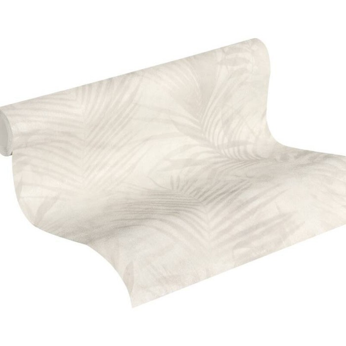 Papeldecor|Wallpaper tropical plants in white and beige|Wallpaper