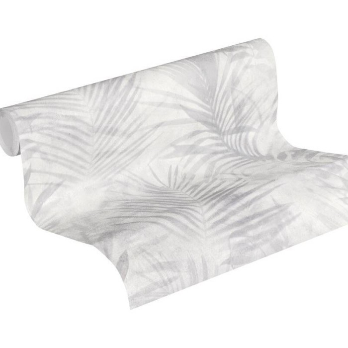 Papeldecor|Papier Peint plantes sauvages blanc et gris|Papier Peint