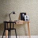 Papeldecor|Tapete rustikaler weißer Ziegel|Ziegelimitat