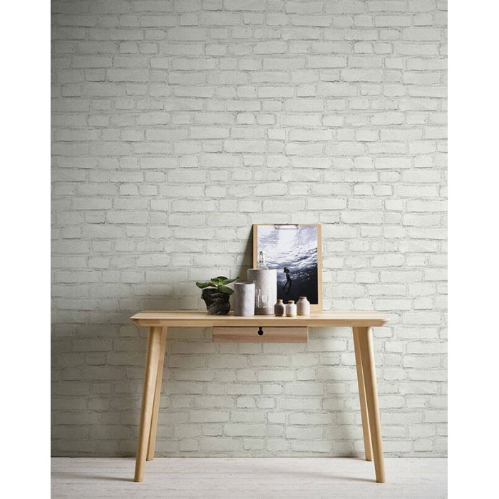 Papel pintado ladrillo blanco relieve -  220-2289