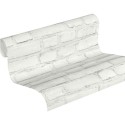 Papeldecor|Papel pintado ladrillo blanco relieve|Imitacion Ladrillo