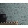 Papeldecor|Tapete Look im Industrie-Stil, abgeplatzte blaue Wand|Tapeten
