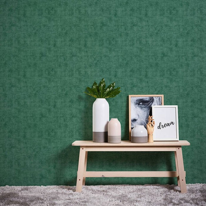 Papel pintado liso color verde y efecto esponja -  220-2302