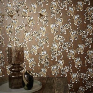 Papeldecor|Light gold textured wallpaper with wall-like effect|Wallpaper 2