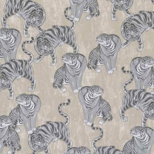 Marburg|Papel pintado tigres animales salvajes estilo contemporáneo marrón|Étnico