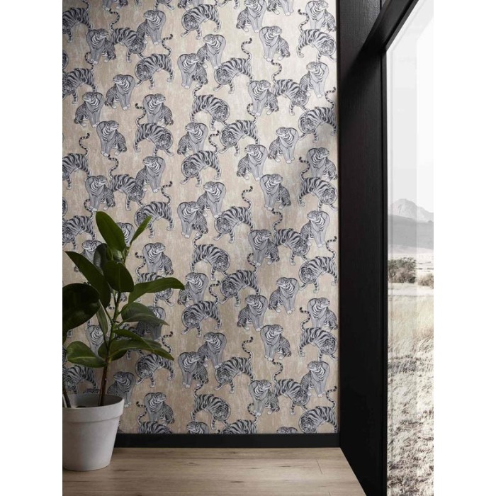 Marburg|Papel pintado contemporáneo diseño animales salvajes gris|Étnico